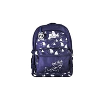 Sac à dos scolaire - POL FOX Shark - Bleu marine - poche réversible, 2 compartiments, motif requin