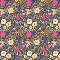 Tissu Popeline de Coton Blossom sur fond Noir