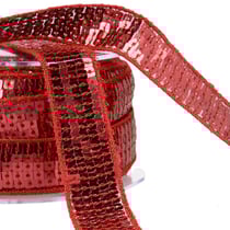 Galon paillettes violet prune au mètre