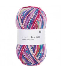 Pelote de laine à chaussettes à tricoter Superba Fair Isle 4 fils - 100GR - Rico Design 02 Lilas/pink