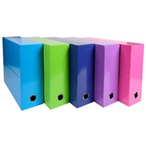 Boite transfert dos 90mm Iderama - Couleurs assorties - x 5 - Exacompta