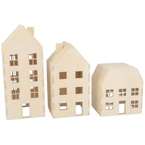 Maison en bois à décorer - 3 pcs