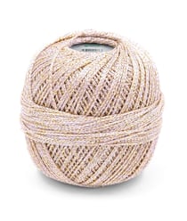 Fil à tricoter brillant GLITTER - Grundl 8209 Ecru