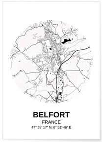 Affiche Carte Belfort | A3 : 29,7x42cm