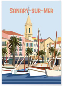 Affiche ville Sanary-sur-Mer | A3 : 29,7x42cm
