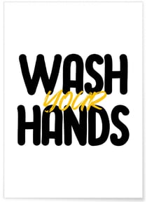 Affiche 'Wash your hands' | A3 : 29,7x42cm