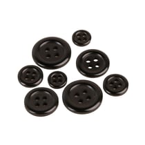 Lot de 3 boutons ronds 4 trous noir