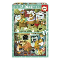 2 x 20 pcs la famille ours - Educa Borras - Rouge