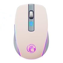 Souris Gaming Sans Fil Silencieuse 6 Boutons RGB Rechargeable 1600DPI Rose YONIS