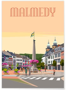 Affiche ville Malmedy | A3 : 29,7x42cm
