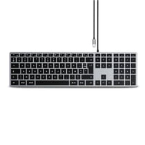 Satechi Clavier Slim W3 Filaire USB-C Rétroéclairé avec Pavé Numérique AZERTY Gris