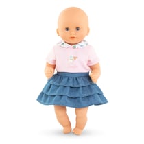 T-Shirt et Jupe à volants Week-end à Paris pour poupon 30 cm