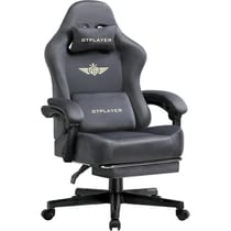 Chaise gaming ergonomique GTPLAYER - Tissu - Gris - 45P x 66l x 131H cm