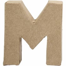 Lettre en papier mâché - M - 10 cm x 9 cm x 1,7 cm