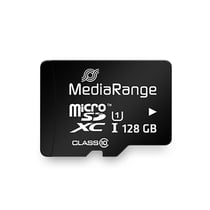 MediaRange Carte microSDXC 128 Go UHS-I Classe 10 avec Adaptateur SD Transfert Ultra Rapide Noir
