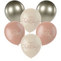 Bouquet 6 Ballons - Crème Rose