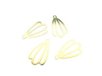 4 Estampes filigranées 19*11mm forme fleur doré