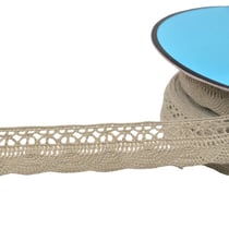 Bobine 25m dentelle éventail 19mm taupe