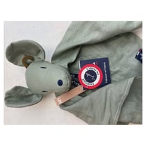 Perlipopette doudou souris sauge MA0181 - Maïlou Tradition - Rouge