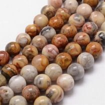 Fil de 44 perles ronde en pierre naturelle 8 mm fabrication bijoux AGATE CRAZY