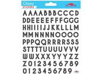 92 Autocollants - Alphabet et chiffres - Noir