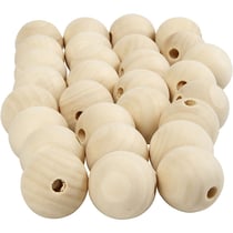 Perles en bois Lilas de Perse - 25 mm - 100 pcs