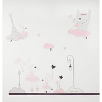 Stickers muraux Petite souris 70x50cm en Papier Rose