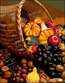 Canevas antique Corbeille de fruits 50x65cm