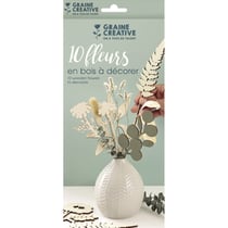 BOITE 10 FLEURS BOIS CONTREPLAQUE +/- 240mm x 4mm