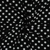 Tissu Viscose imprimé Inès petits pois Blanc sur fond Noir
