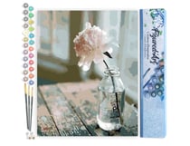 Peinture par Numéro Figured'Art - Fleur Blanche - Kit de Loisir Créatif DIY Numéro d'Art Complet - 40x50cm sans châssis en bois