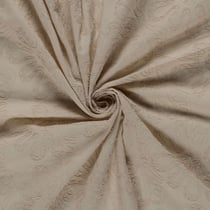 Tissu Coton brodé Adriana grandes fleurs sur fond Beige