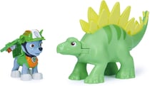 Pat patrouille dino rescue rocky et son stegosaure + dinosaure mystere - figurine chien - paw patrol - spin master - 20129715