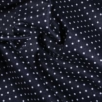 Tissu Coton enduit Petits pois blancs sur fond Bleu marine