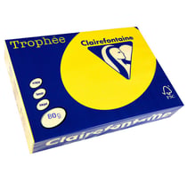 Lot de 5 ramettes de papier CLAIREFONTAINE - 500 feuilles - Jaune soleil - A4 210x297 mm - 80g