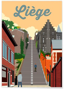 Affiche ville Liège | A3 : 29,7x42cm