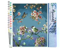 Peinture par Numéro Figured'Art - Oiseau et Papillon - Kit de Loisir Créatif DIY Numéro d'Art Complet - 40x50cm sans châssis en bois