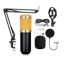 Microphone Condensateur Avec Carte Son USB Pour Enregistrement Audio Noir YONIS