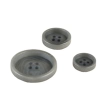 Lot de 3 boutons corozo 4 trous Gris Anthracite