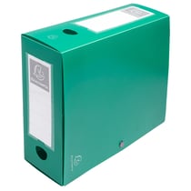 Boite de classement à pression Dos 100mm polypropylène 7/10e Opaque - A4 - Vert - x 10 - Exacompta