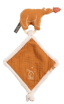 Doudou mouchoir ours en gaze de coton et bouclette