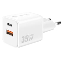 Forcell Chargeur Secteur GaN III 35W avec Ports USB-C + USB Format Mini Blanc