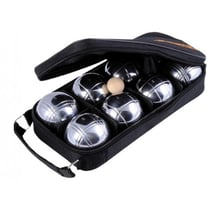 Sacoche de 8 boules de petanque chromees - jeu d'adresse - plein air