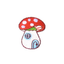 Ecusson thermocollant forêt champignon 2,5cm x 3,5cm