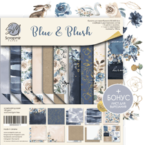 10 Papiers scrapbooking 30 x 30 cm album faire part carte Scrapmir BLUE & BLUSH