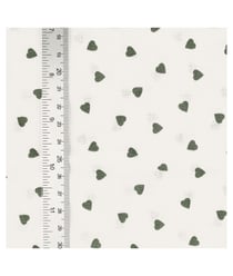 Tissu coton petits coeurs de 140 cm de largeur coeurskaki vendu par 50 cm