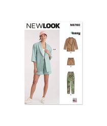 Patron New Look 6780 - Veste, Short et Pantalon pour Jeunes Femmes taille n°FR 38-50