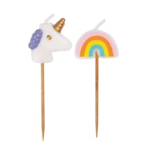 6 Mini Bougies Magic Licorne (7 cm)