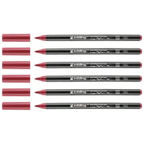 Lot de 6 feutres porcelaine pointe pinceau 1-4 mm - EDDING - Carmin - 4200