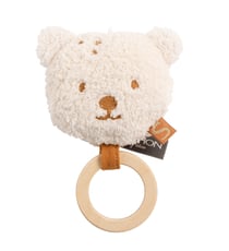 Hochet ours avec anneau en bois